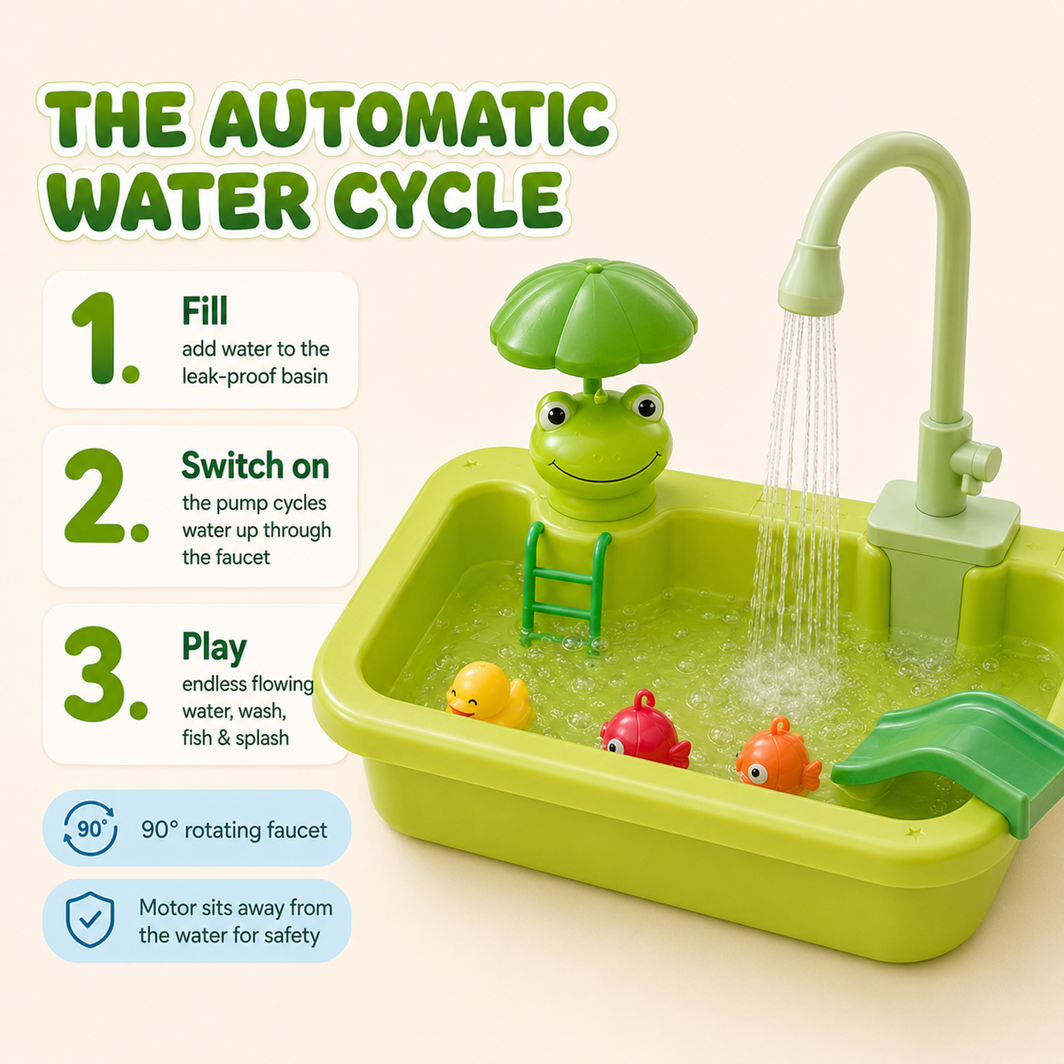 The Real-Water Sink & Fishing Play Station