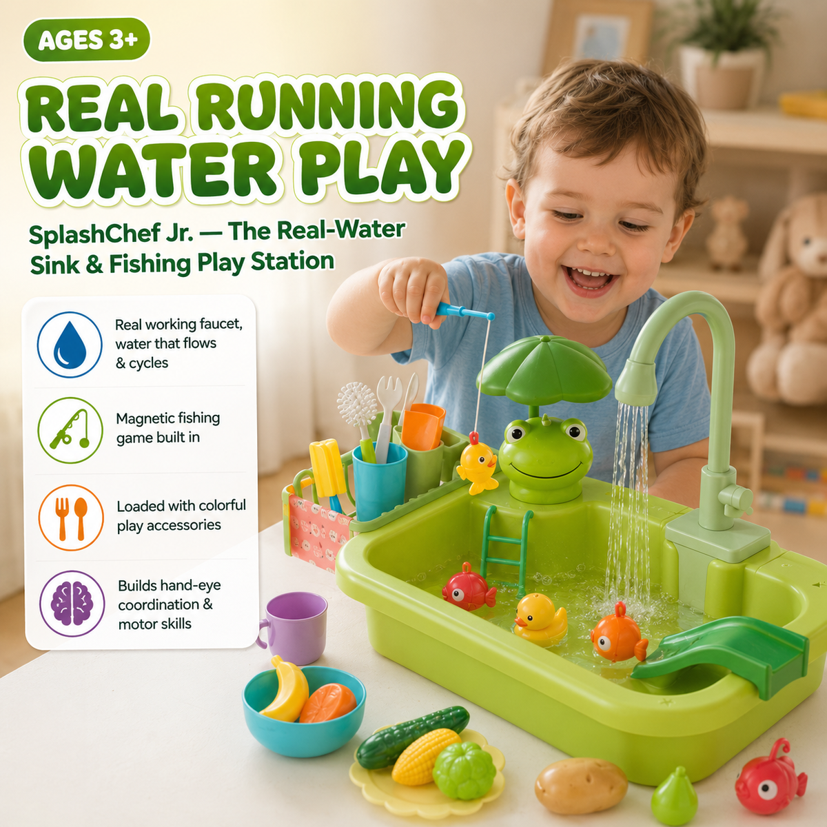 The Real-Water Sink & Fishing Play Station